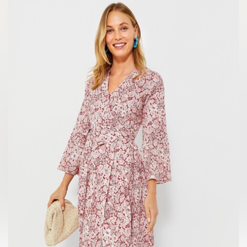 BRAND NEW Tuckernuck Red & White Floral Wendy Wrap Maxi